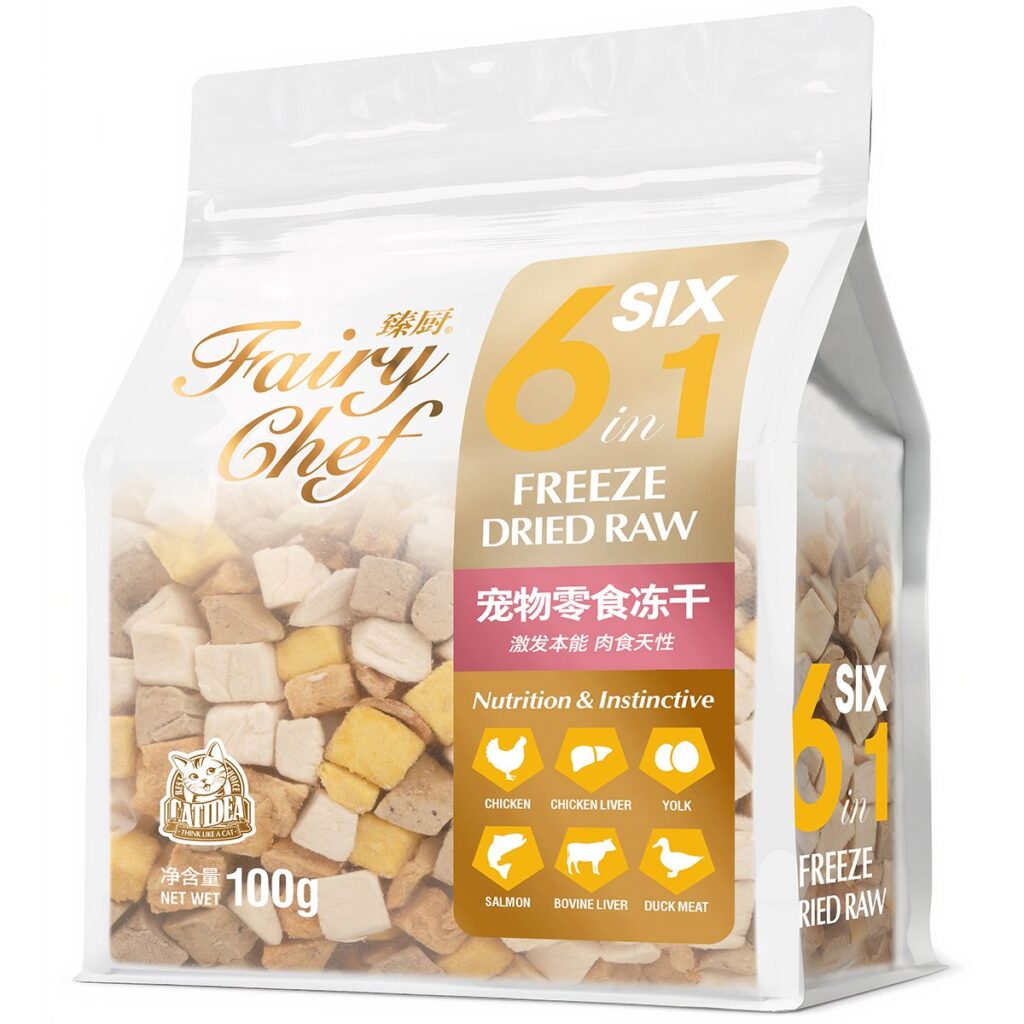 Bánh thưởng cho mèo thịt thật CATIDEA Fairy Chef Freeze Dried Raw 6in1