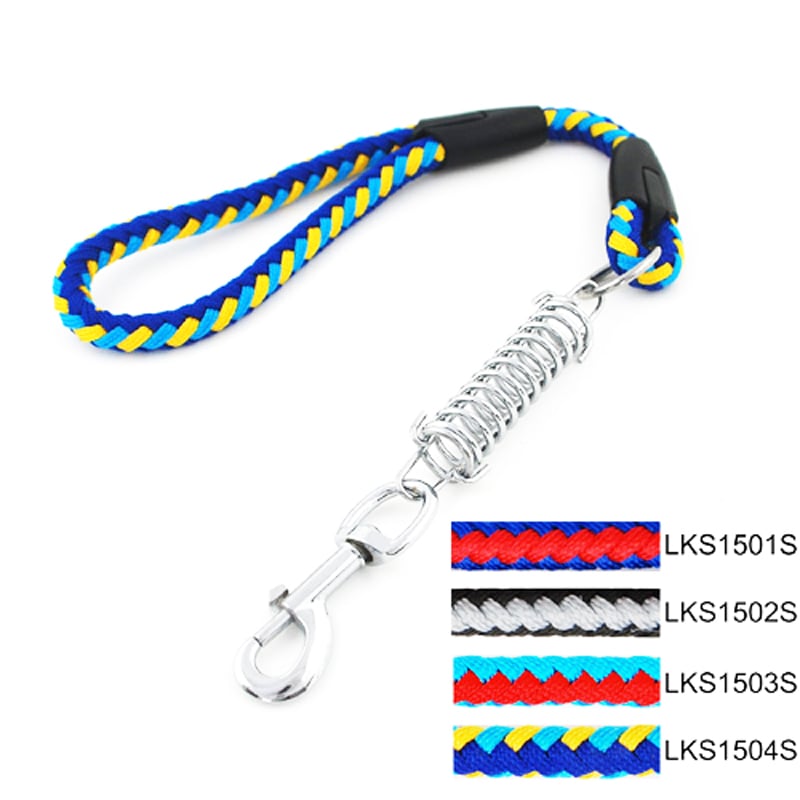 Dây dắt cho chó cường lực vải dù loại ngắn HAND IN HAND Knitting Lead With Buffering Spring