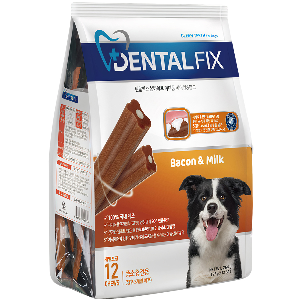 Kẹo nhai sạch trắng răng cho chó vị thịt xông khói BOWWOW Dental Fix Bacon Milk