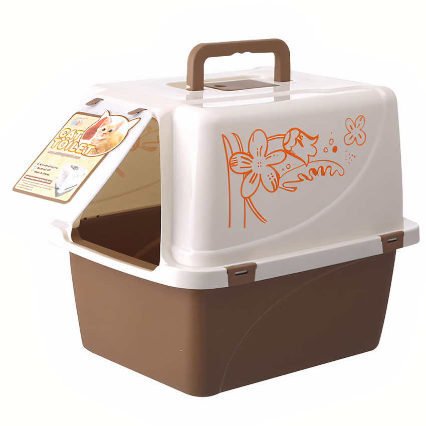 Nhà vệ sinh cho mèo hình hộp AUPET Cat Toilet Flower Litter Box