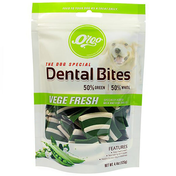 Bánh thưởng cho chó vị rau tươi VEGEBRAND Orgo Dental Bites Vege Fresh