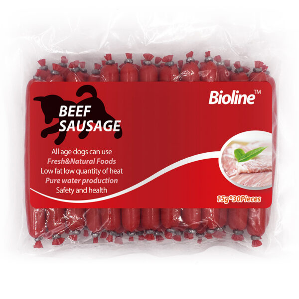 Xúc xích cho chó vị thịt bò BIOLINE Beef Sausage